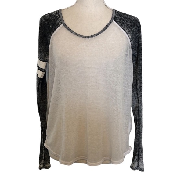 HURLEY T-Shirt Women's Size X-Small White Gray Baseball Long Sleeve - Picture 10 of 10